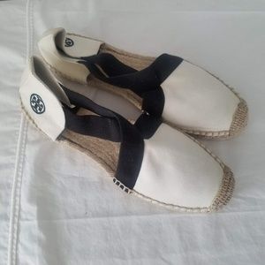 Tory Burch Canvas Espadrilles Flats Sandals Lk New